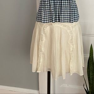 MM Couture satin and lace skirt